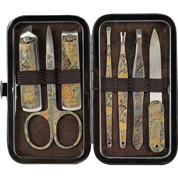 RIVERS EDGE MENS 7 PIECE MANICURE SET GREEN CAMO
