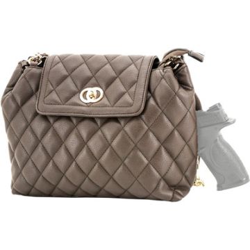 CAMELEON COCO CONCEALED CARRY PURSE-QUILTED STYLE BAG BROWN