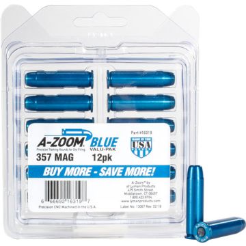 A-ZOOM METAL SNAP CAP BLUE .357 MAGNUM 12-PACK