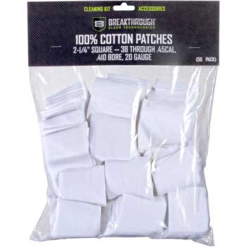 BREAKTHROUGH CLEANING PATCHES 2 1/4" SQUARE .38-.45 50 PACK