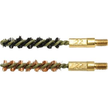 OTIS BORE BRUSH .22 CAL 2-PK 1-NYLON 1-BRONZE 8-32 THREAD