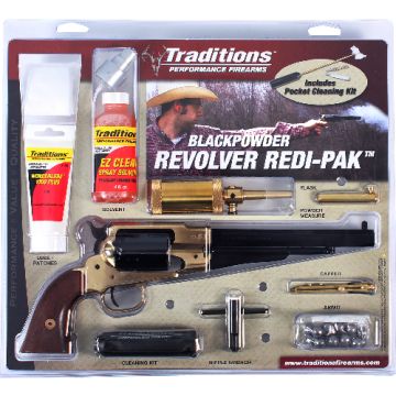 TRADITIONS BP REVOLVER 1858 REM 44 CAL BRASS/WAL REDI-PAK