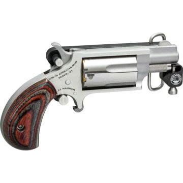 NAA MINI-REVOLVER 22LR 1-1/8" S/S MATTE WOOD W/BELT BUCKLE