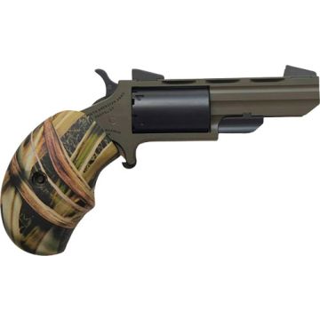 NAA HUNTSMAN MINI-REVOLVR 22WMR 2" FIXED OD GRN WOOD