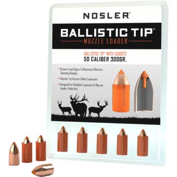 NOSLER BULLETS MZ 50 CAL 300GR BALLISTIC TIP 15CT